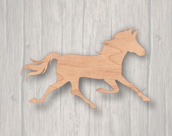 Horse Running. Unfinished wood cutout. Laser Cutout. Wreath Accent. Wood cutout. Wood Sign. Sign blank. Ready to paint. Door Hanger.