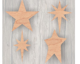 Star. Unfinished wood cutout.  Wood cutout. Laser Cutout. Wood Sign. Sign blank. Ready to paint. Door Hanger.