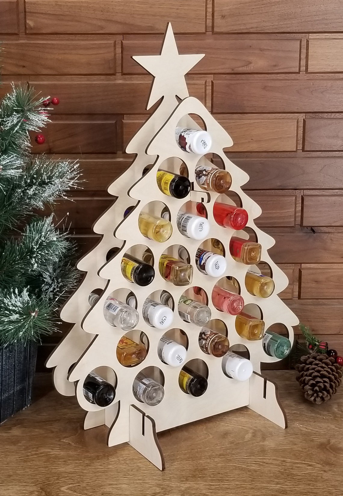 Tipsy Tree Duo wine & shooter Advent Calendar Wood wine tree Etsy.de