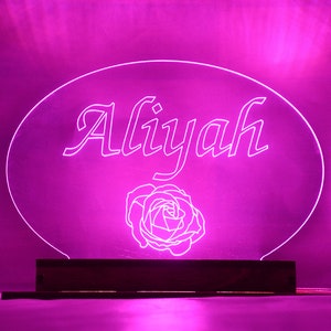 Customizable LED Sign with Wood Base, USB Powered image 4
