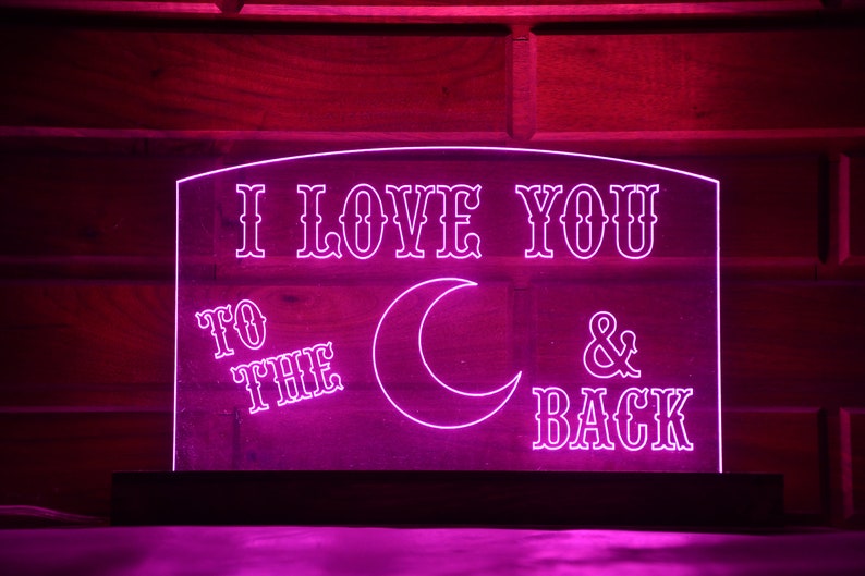 Customizable LED Sign with Wood Base, USB Powered image 6