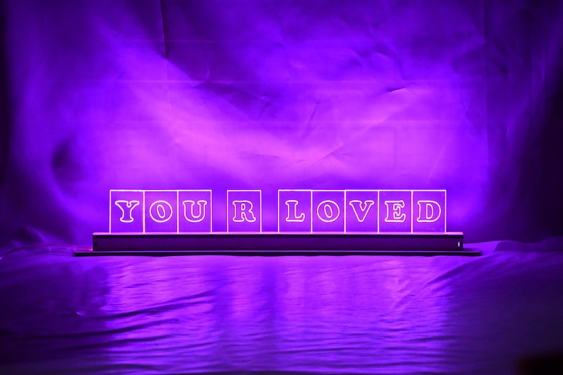 Customizable LED Sign with Wood Base, USB Powered image 8