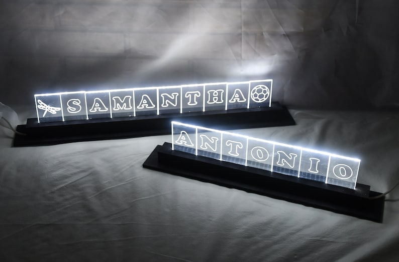 Customizable LED Sign with Wood Base, USB Powered image 7