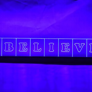Customizable LED Sign with Wood Base, USB Powered image 2