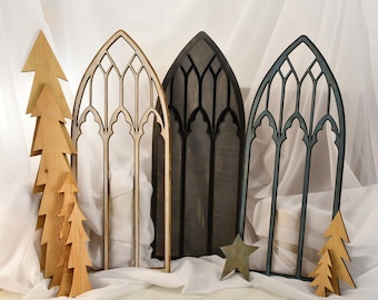 Cathedral Windows, Church windows, Vintage-look wood window frames, BoHo Decor, Antique finish, Gothic Window frame, 30" & 40" Custom sizes