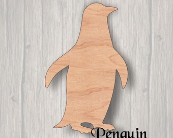 Penguin.  Unfinished wood cutout.  Wood cutout. Laser Cutout. Wood Sign. Sign blank. Ready to paint. Door Hanger.