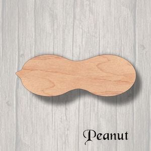 Unfinished Wooden Peanut Shape, Peanut Cutout Shape