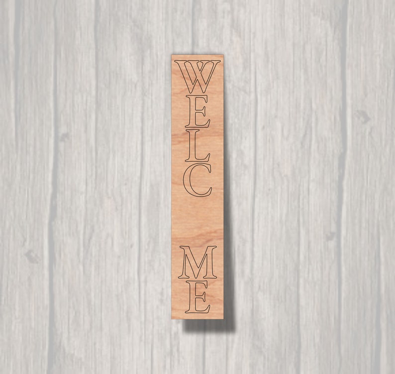 Vertical interchangeable Welcome Sign. Unfinished wood cutout. Laser Cutout. Wreath Accent. Wood cutout. Wood Sign. Ready to paint. image 1