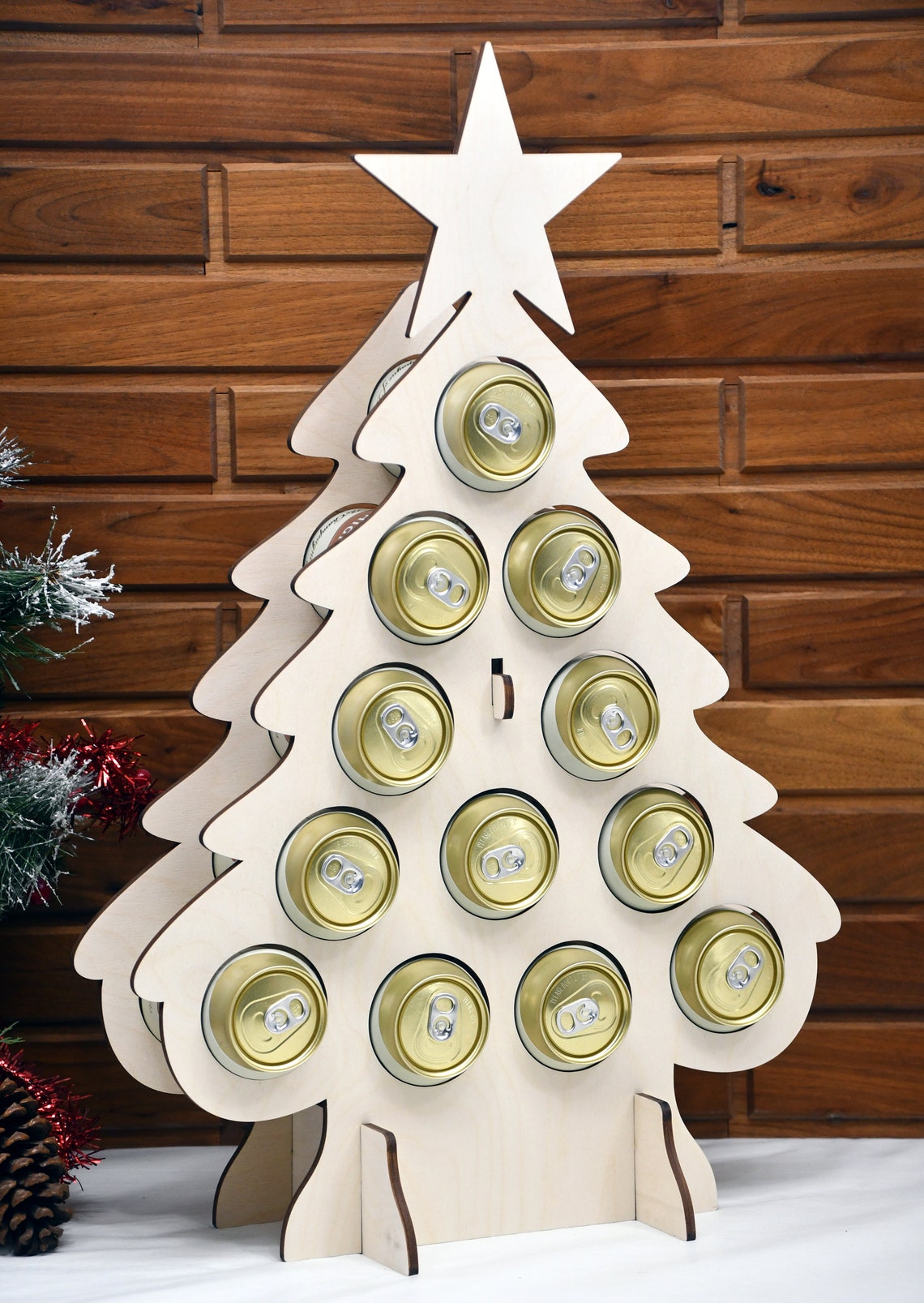Beer Can Advent Calendar Tipsy Tree Wood Beer Can Tree Canned Etsy