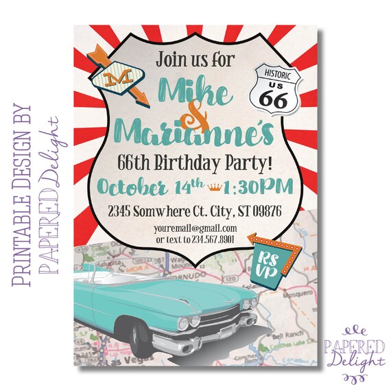 Route 66 Party Invitations 9