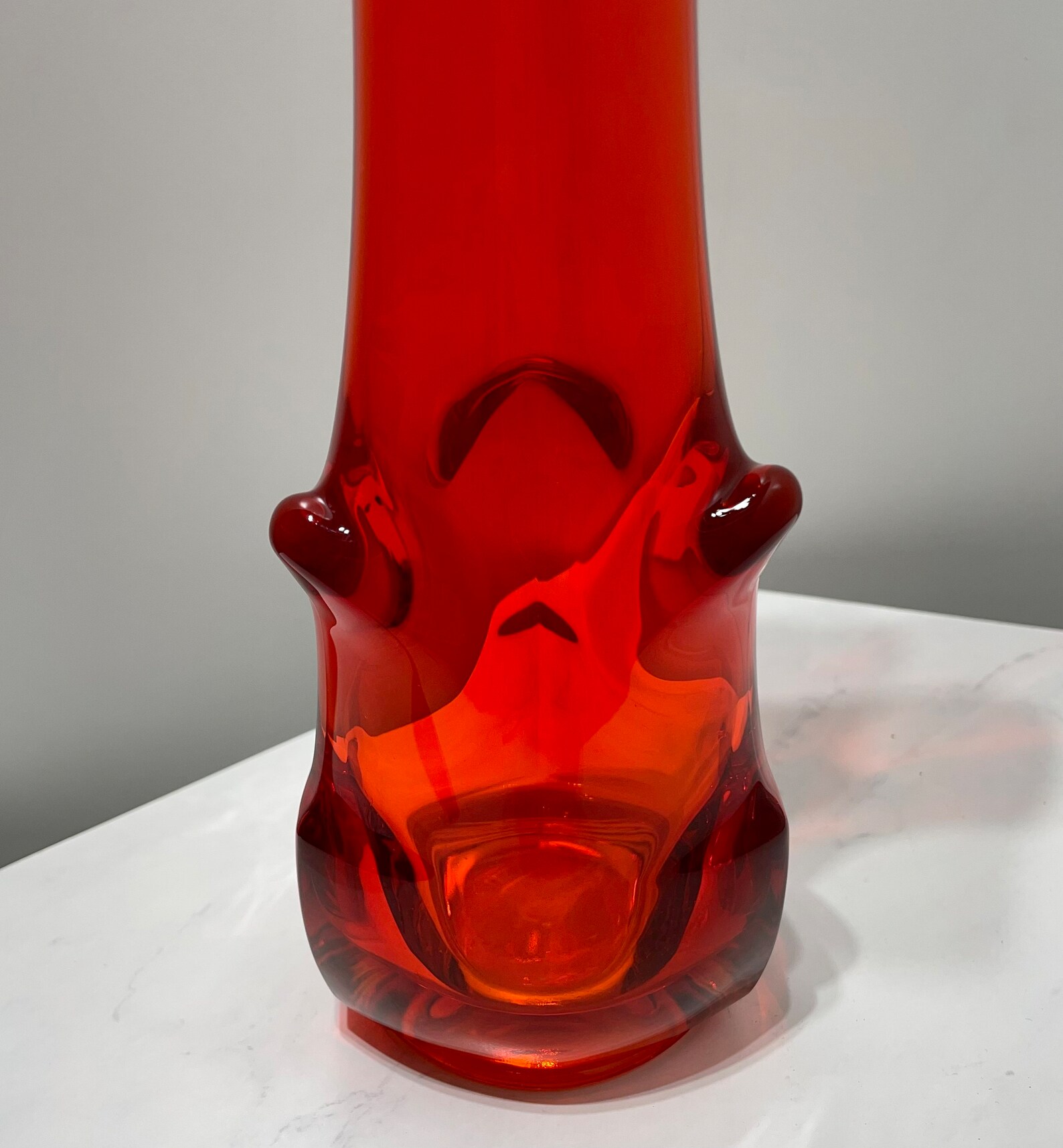 Viking Glass Amberina Tundra Swung Vase//vintage Glowing Etsy