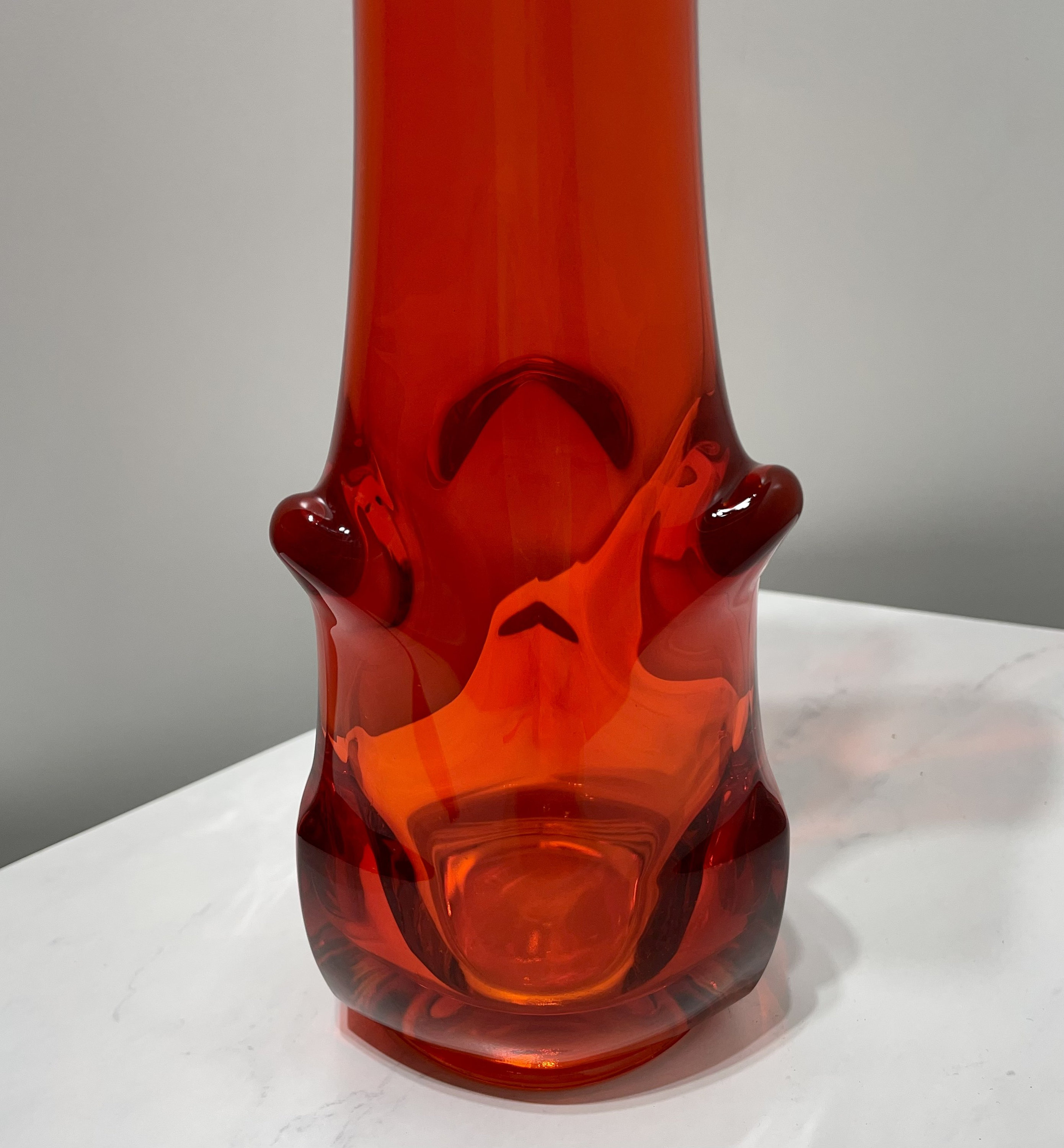 Viking Glass Amberina Tundra Swung Vase//vintage Glowing Etsy