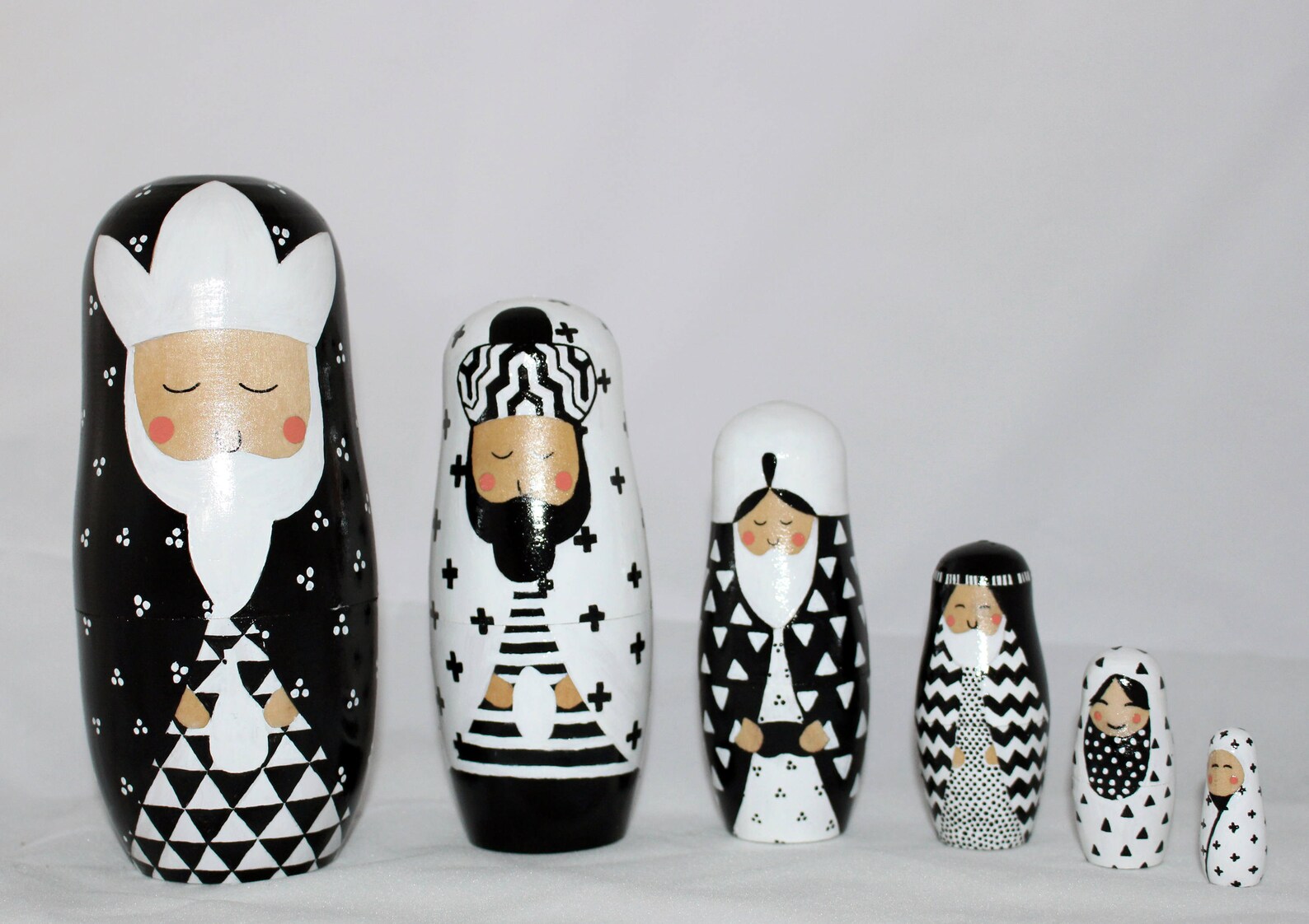 Nativity Set Russian Nesting Dolls HANDPAINTED Modern Etsy
