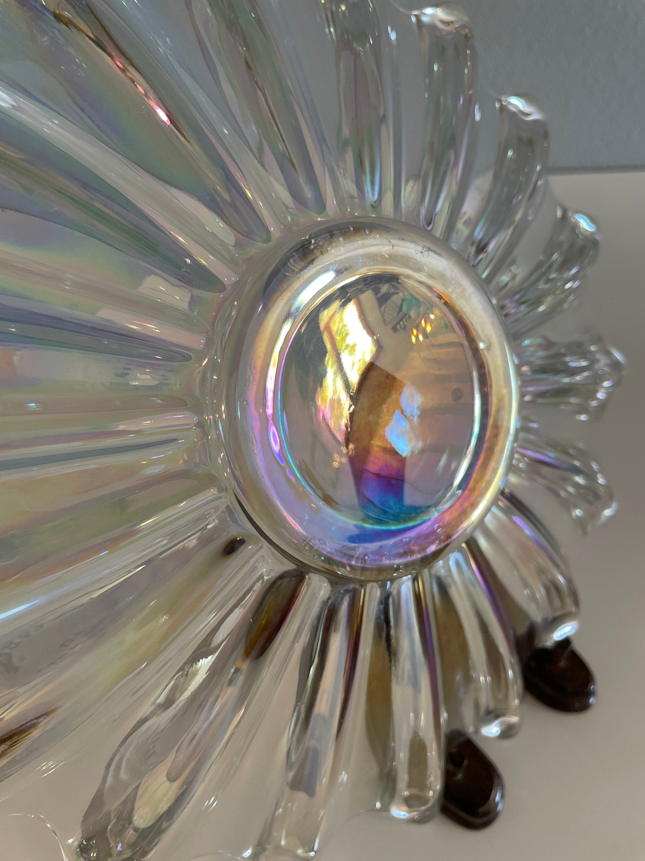 Vintage 1950s Federal Glass Iridescent Carnival Glass Plate/ - Etsy