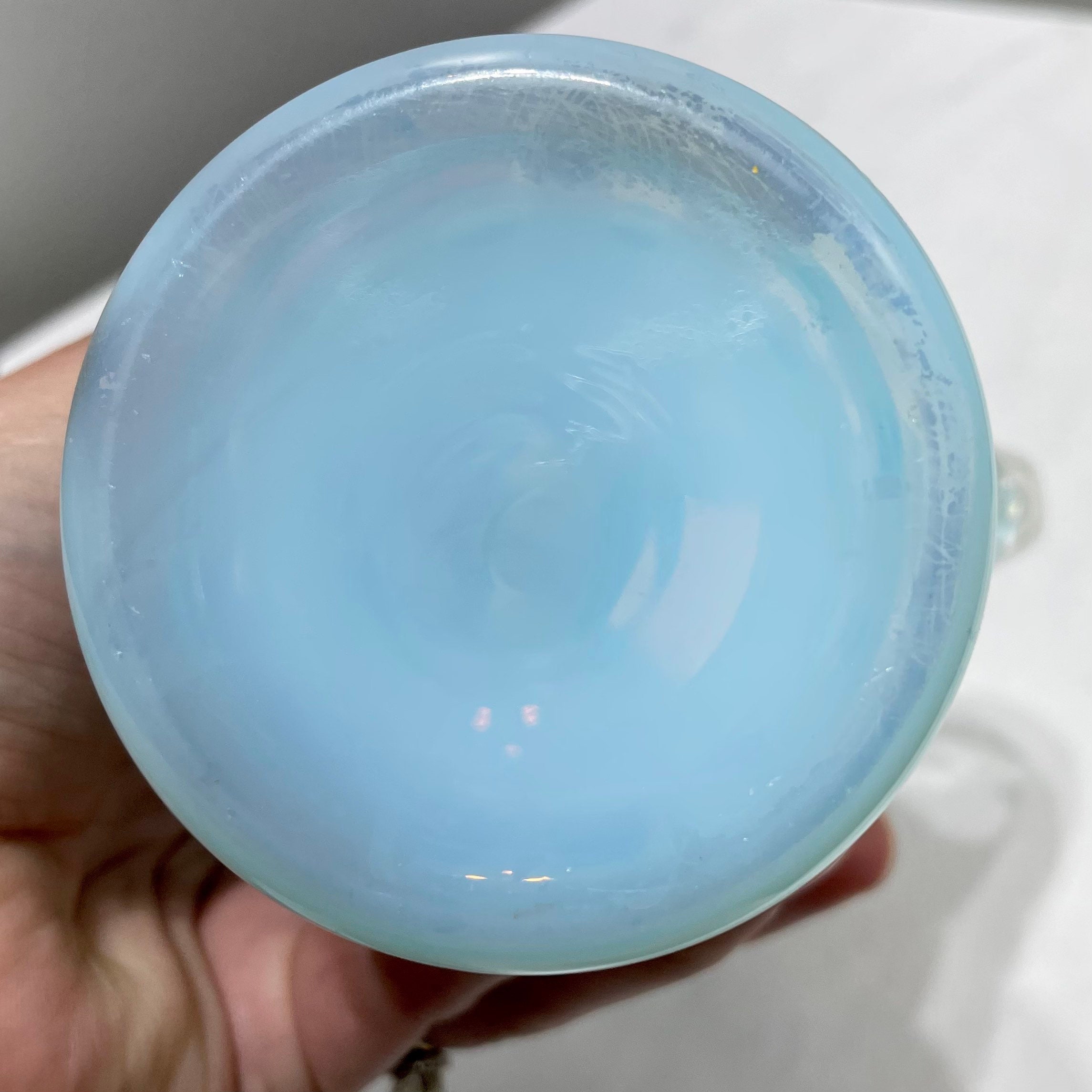 Vintage Fenton Blue Opalescent Coin Dot Glass Pitcher Vase - Etsy