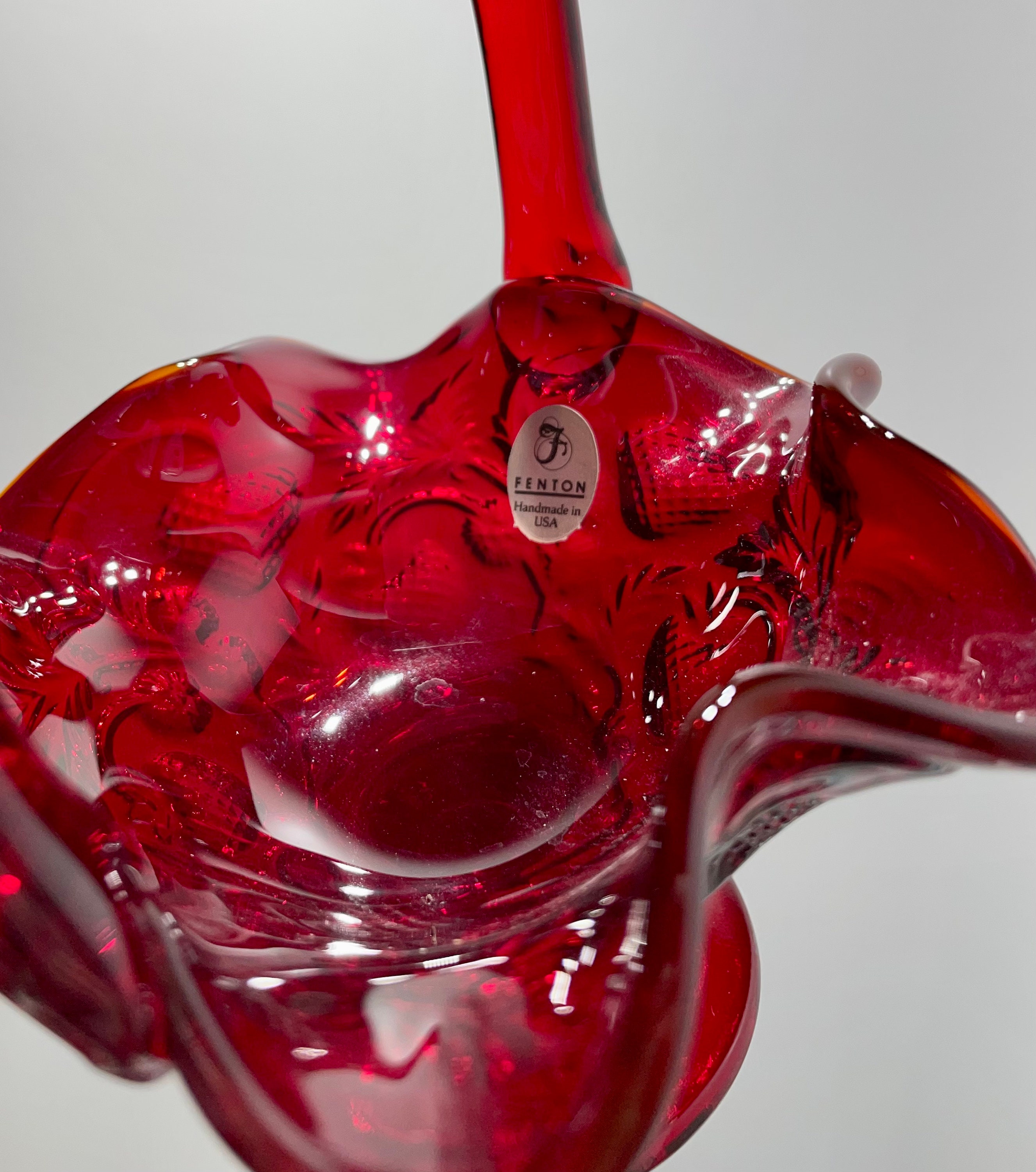 Fenton Inverted Strawberry Mini Glass Baskets/vintage Red & Etsy