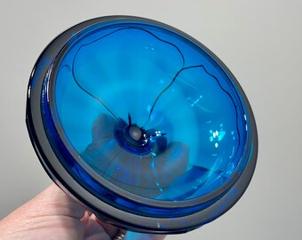わさやん　714240 サイドアクリルクラウディブルー Vintage Viking Glass Bluenique Epic “four Square” Covered Candy
