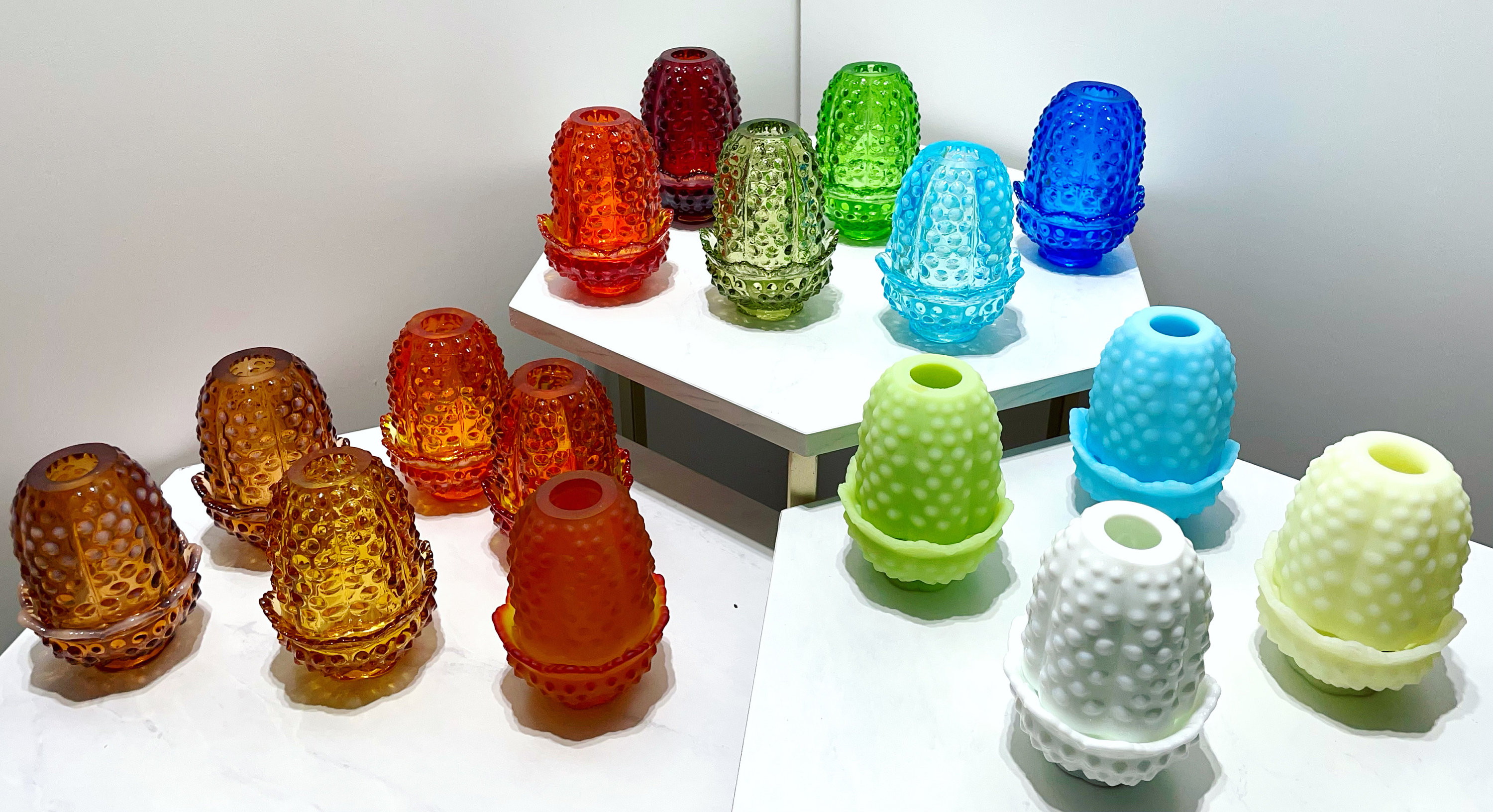 Vintage Fenton Hobnail Fairy Lamp: Uranium Glass Candle Holder - Etsy