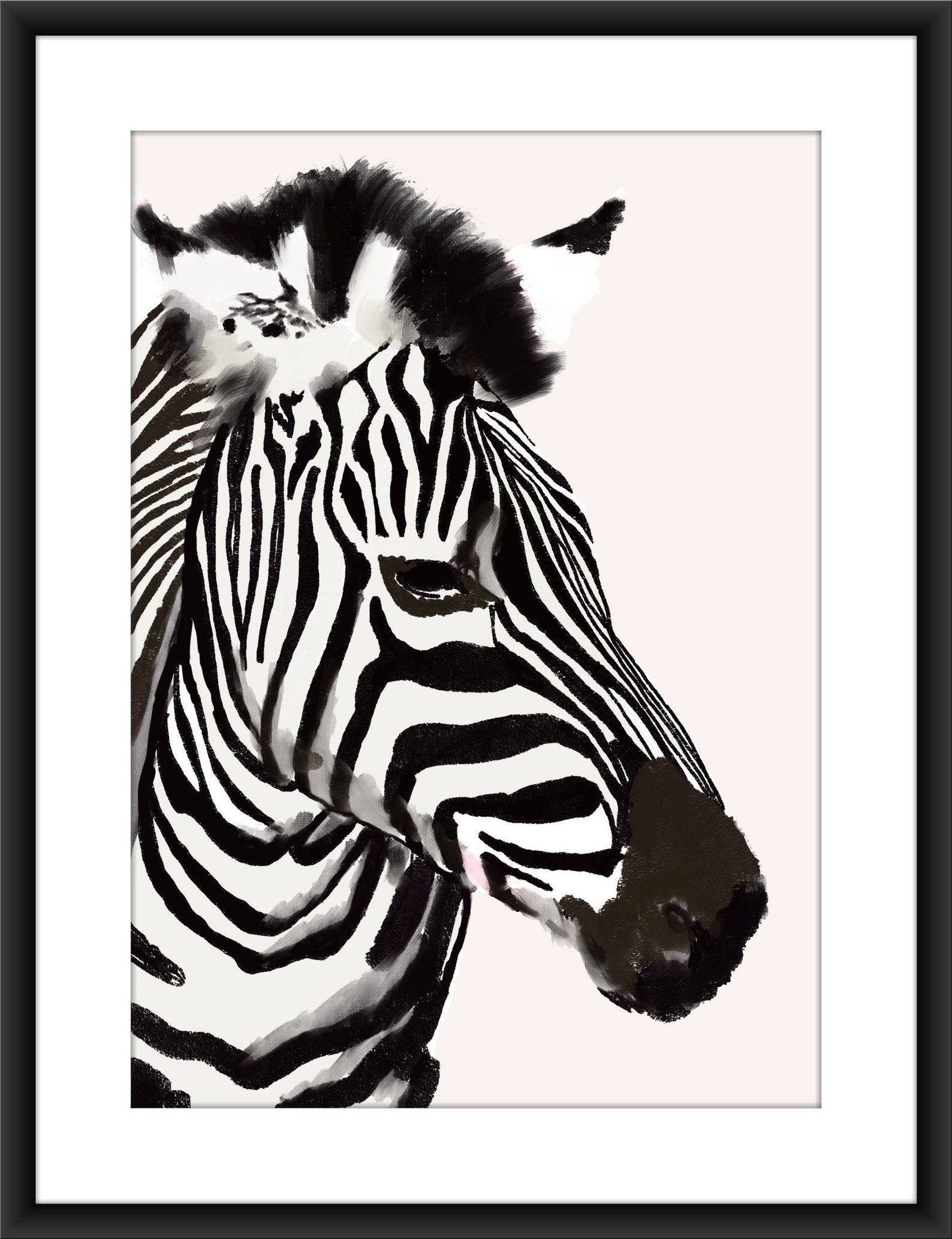 Zebra print black and white safari animal jungle africa bold Etsy