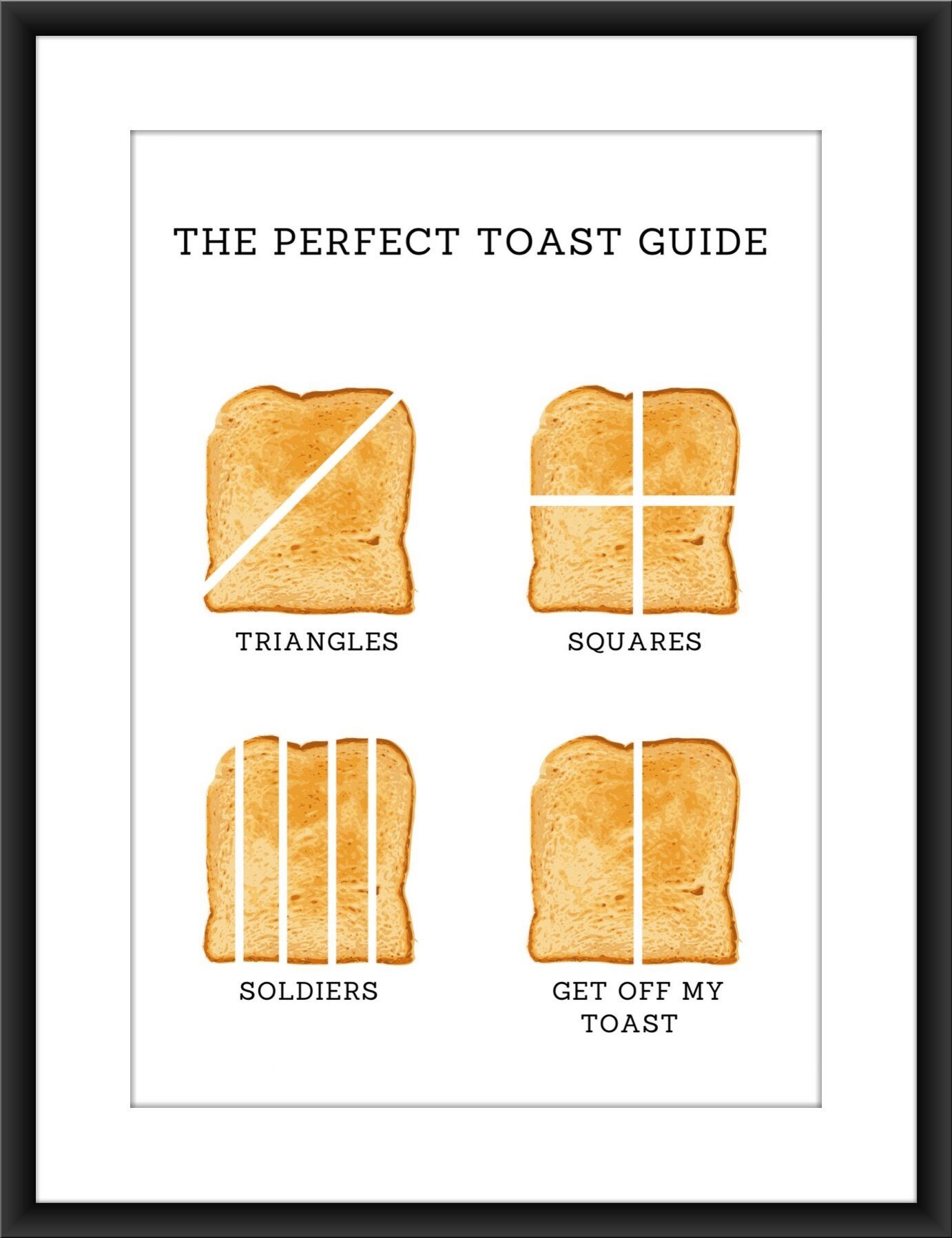 The perfect toast guide kitchen print poster A4 Funny humour Etsy