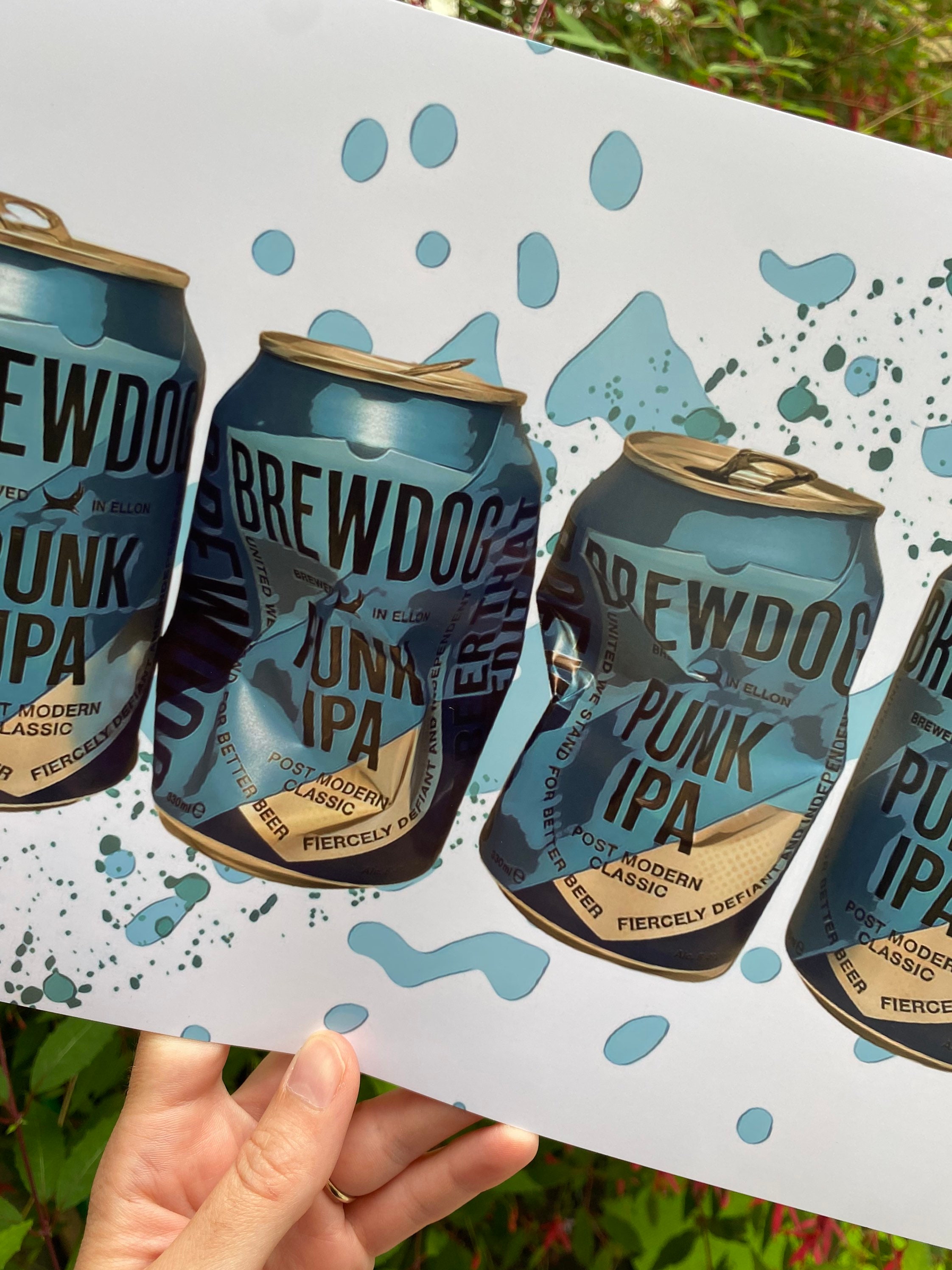 Funky Brew Hund Craft Beer can Punk IPA Print Blau schwarz Etsy