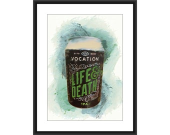 Funky Brew Dog Craft Beer Can Punk Ipa Print Blue Black Grey Etsy