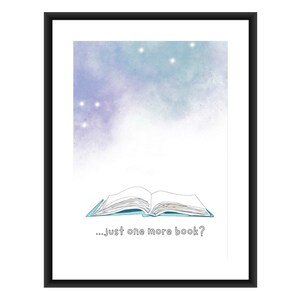 Solo un capítulo más de libro, guardería habitación unisex A4 Póster, sala de niños, sala de juegos, nubes, dulces sueños, decoración de pared ratón de biblioteca de la habitación de los niños