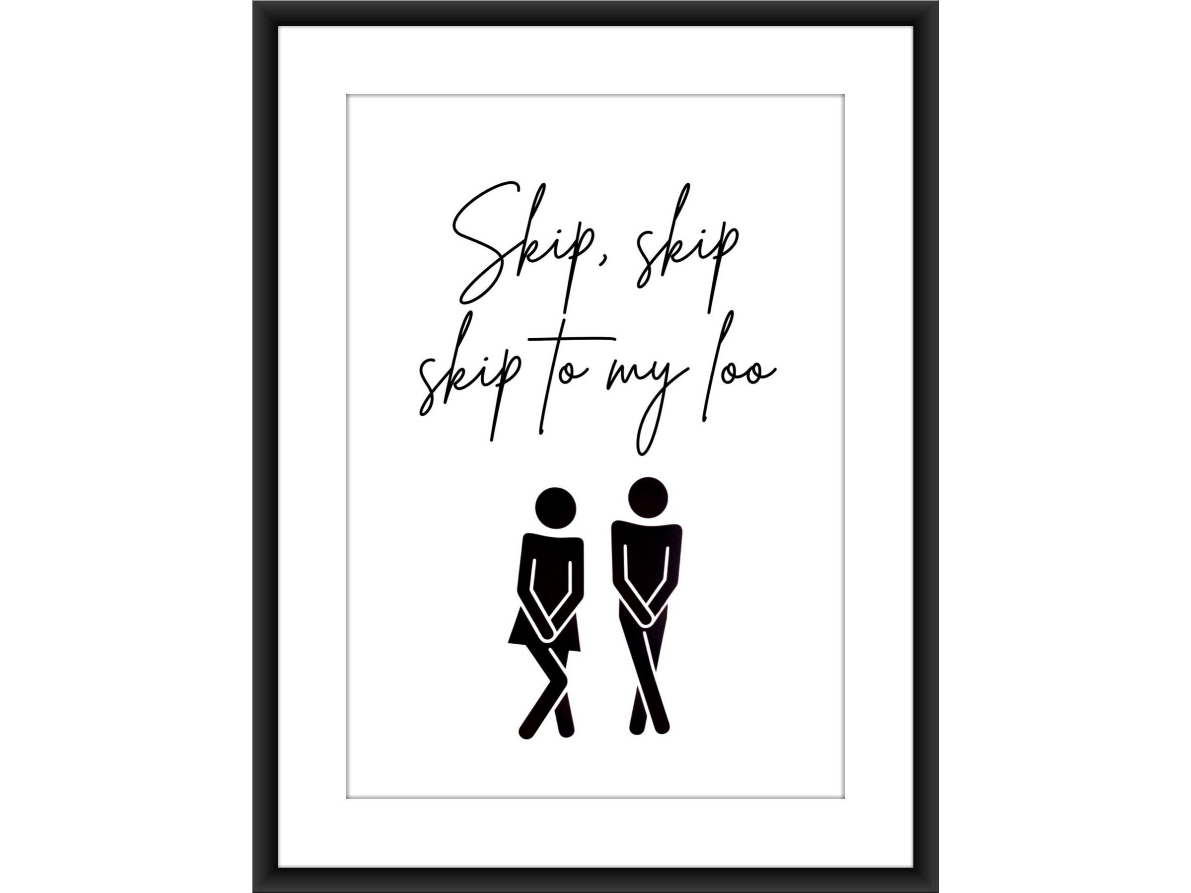 Funny Bathroom Art Print black and white minimal A4 Poster Etsy