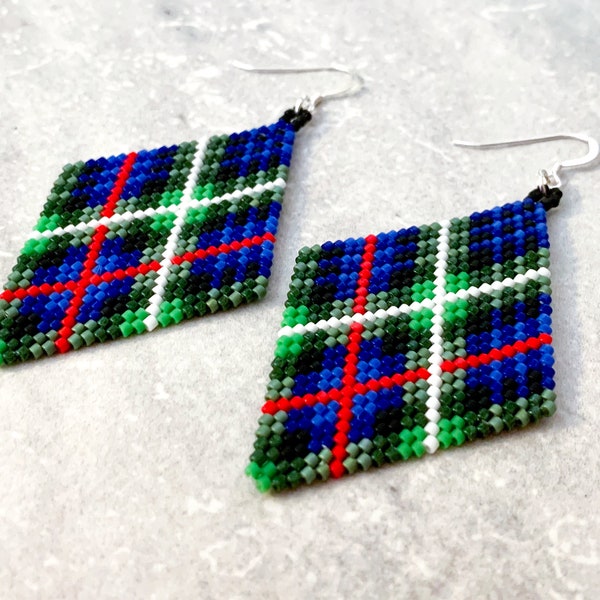 MacKenzie Tartan Glass Bead Earrings