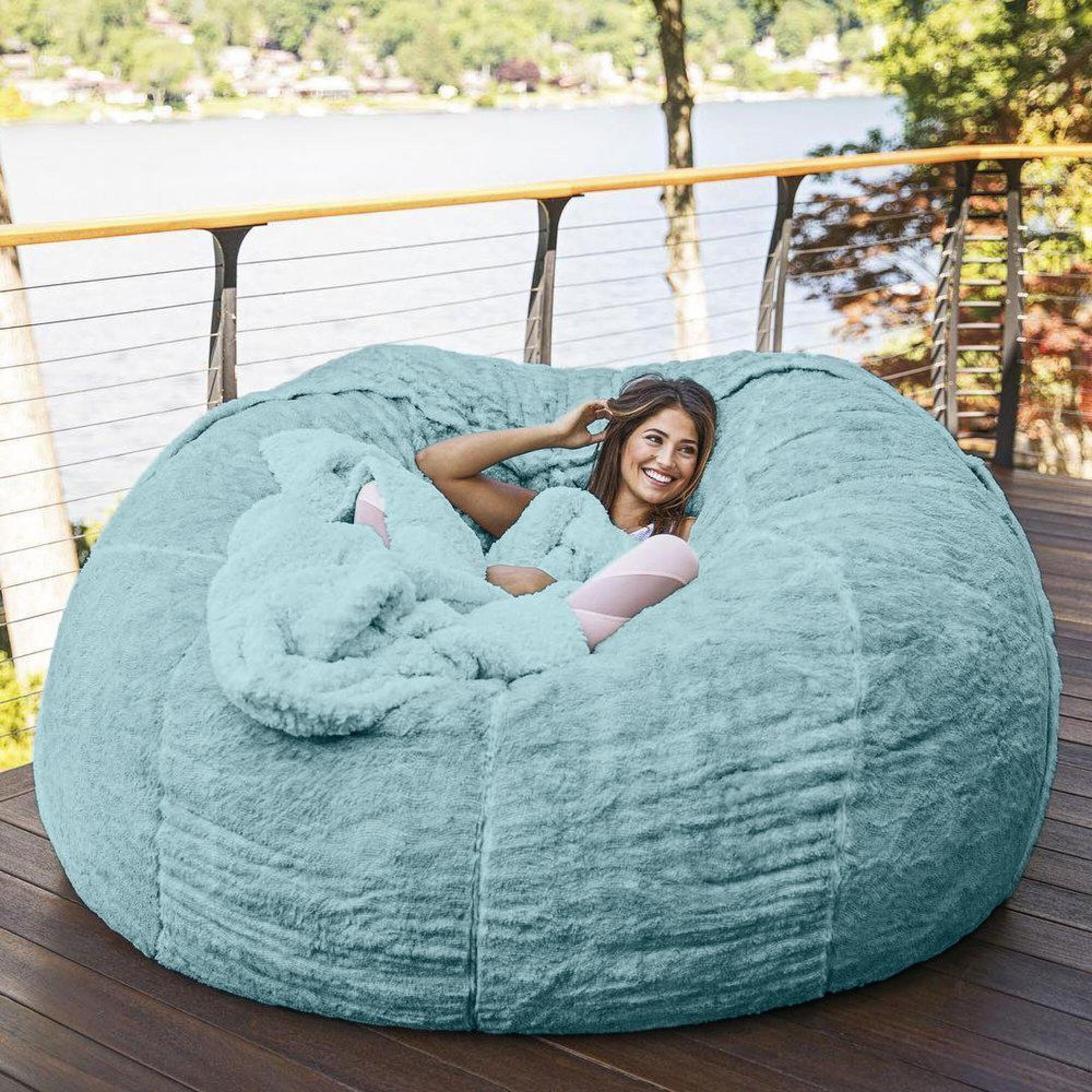 7FT Large Giant Fuzzy Bean Bag Chair Cover Etsy