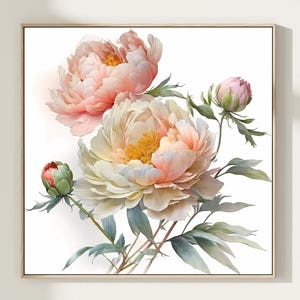 Peony Print, Flower Print, Peony Wall Art, Blush Pink Print, Peonies Art, Floral Print Wall Art. PE