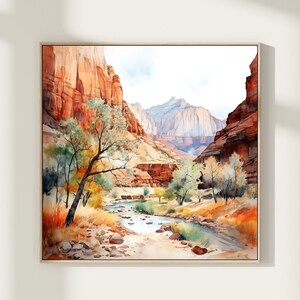 Zion National Park Art, Zion National Park Painting, Zion National Park Watercolor Art, Watercolor Painting, Watercolor Prints, Home Gifts