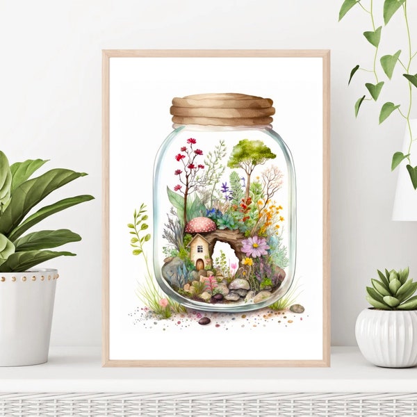 Terrarium Painting Etsy