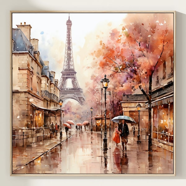 Paris aquarelle impression voyage mur Art Boho Style Art impression neutre décor Europe France peinture. PARIS