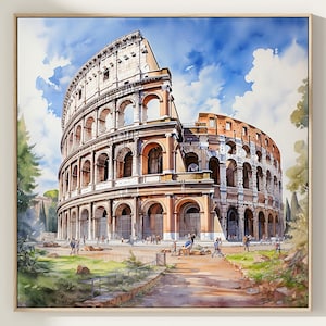 Colosseum painting Rome print Colosseum print Rome art Italy wall art Rome sketch Rome poster Colosseum Rome architecture print. ROME