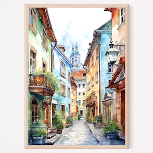 Innsbruck Austria Art Print, Austria Watercolor Print, Travel Print, Travel Poster, Travel Gift, Housewarming Gift, Austrian Home Decor