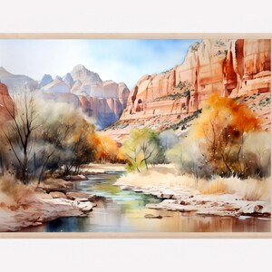 Zion National Park Art, Zion National Park Painting, Zion National Park Watercolor Art, Watercolor Painting, Watercolor Prints, Home Gifts