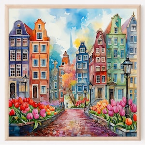 Amsterdam Travel Print Wall Art Amsterdam Wall Hanging Home Décor Amsterdam Gift Art Lovers Netherlands Art Lover Gift Amsterdam Decor