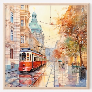Vienna Poster, Austria Print, Travel Poster, Bohemian Style Wall Art. VIENNA