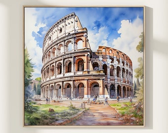 Colosseum painting Rome print Colosseum print Rome art Italy wall art Rome sketch Rome poster Colosseum Rome architecture print. ROME