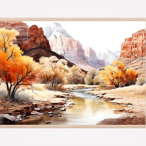 Zion National Park Art, Zion National Park Painting, Zion National Park Watercolor Art, Watercolor Painting, Watercolor Prints, Home Gifts