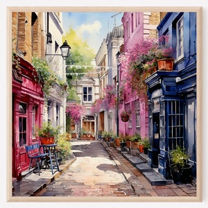 Art londonien - Art mural Londres, attractions de Londres, affiche de Londres, cadeau pour elle, art mural Londres, aquarelle, art mural voyage. LO