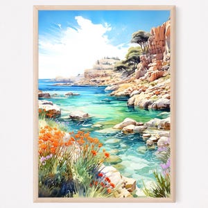 Cyprus Print, Cyprus Wall Art, Cyprus Poster, Cyprus Watercolor Painting, Cyprus Wall Decor, Home Decor Gift, Europe Travel Art