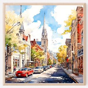 Ottawa Watercolor Painting Art Print, Ottawa Poster, Ottawa Travel, Ottawa Wall Art, Ottawa Decor, Ontario, Canada, Home Decor Gift. OC