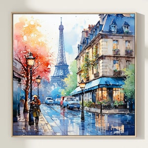 Arte de pared con impresión de viaje de París, cartel de viaje de París Francia de la Torre Eiffel, cartel de viaje de Europa, decoración del hogar del viajero, regalo de viajero. PARÍS