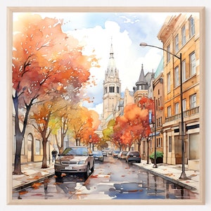 Ottawa Watercolor Painting Art Print, Ottawa Poster, Ottawa Travel, Ottawa Wall Art, Ottawa Decor, Ontario, Canada, Home Decor Gift. OC