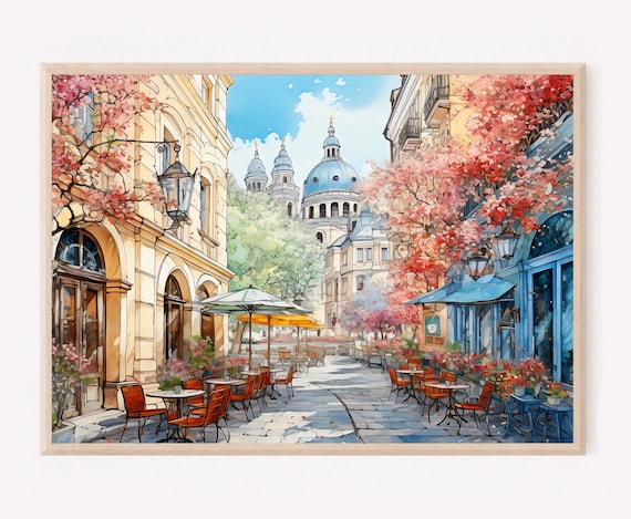 Vienna Austria Poster, Watercolor Europe Travel Print, Elegant Gallery Wall Decor