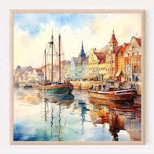 Copenhagen Art Print, Denmark Print, Scandinavian Wall Art, Travel Print, Travel Poster, Travel Gift, Housewarming Gift