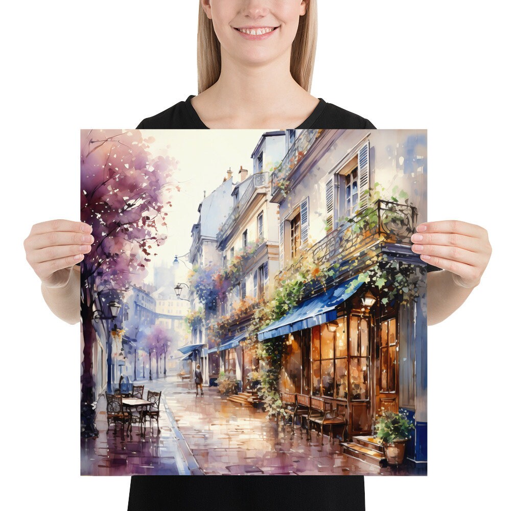 パリの街並みの水彩画：フランス旅行アート - Etsy 日本