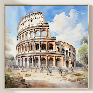 Colosseum painting Rome print Colosseum print Rome art Italy wall art Rome sketch Rome poster Colosseum Rome architecture print. ROME